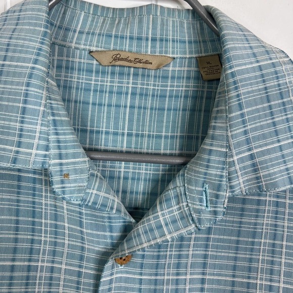 Paradise Collection Teal Blue‎ and White Buttondown Casual Shirt SZ XL - Picture 7 of 7